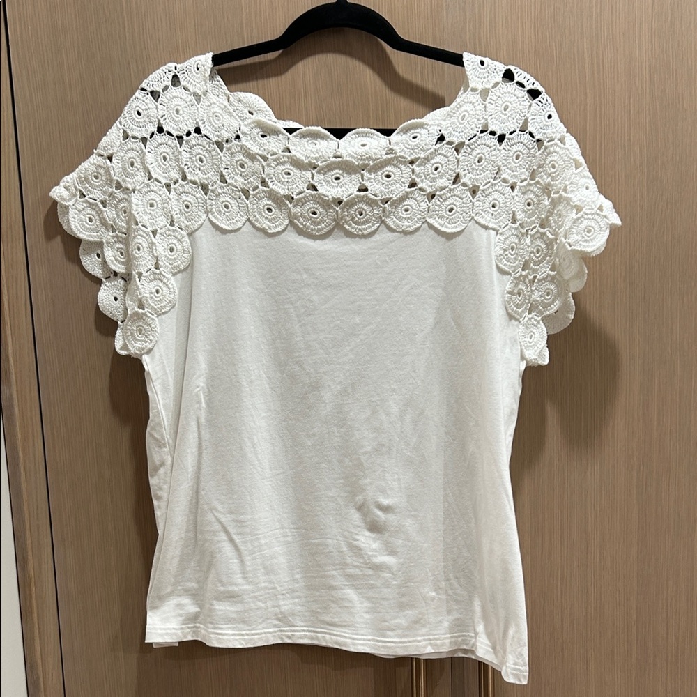 Liz Claiborne Ivory Lace Accent Blouse